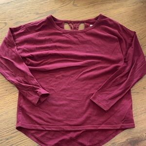 Girl Maroon Long Sleeve Top
